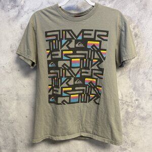 Vintage Quiksilver Shirt Mens Medium Gray Y2K 90s Short Sleeve Surf